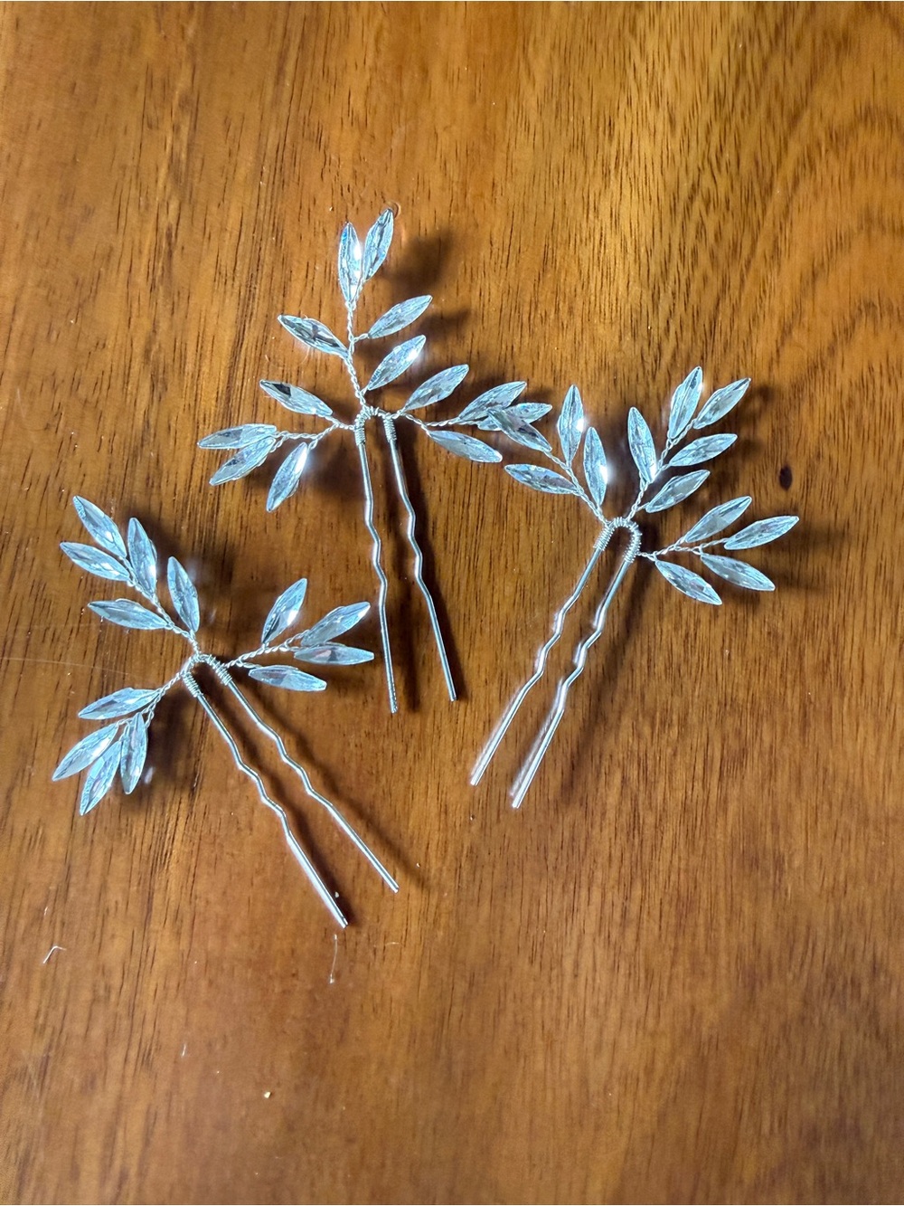 Silver Leaf Hair Pins - Set of 3